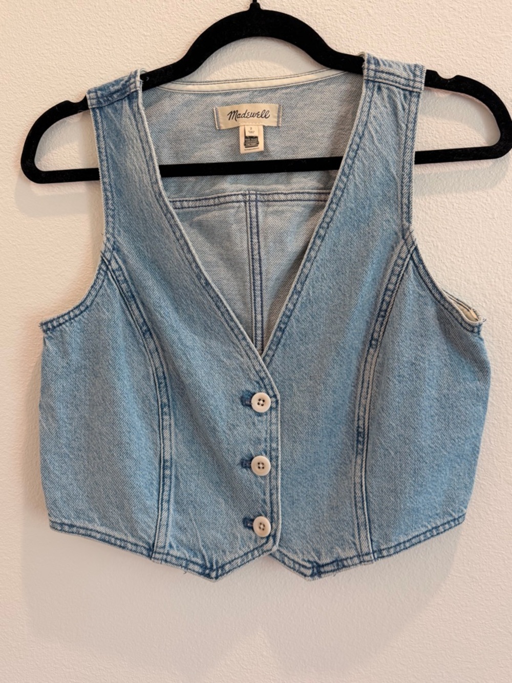 Madewell Light Blue Denim Button-Front Vest
